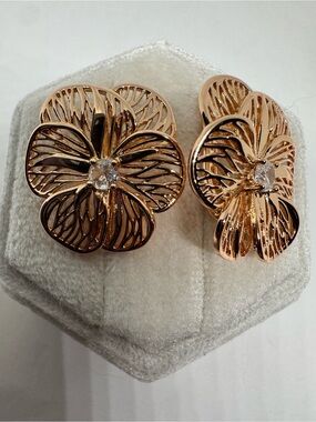 Large Rose Gold Plated Earrings